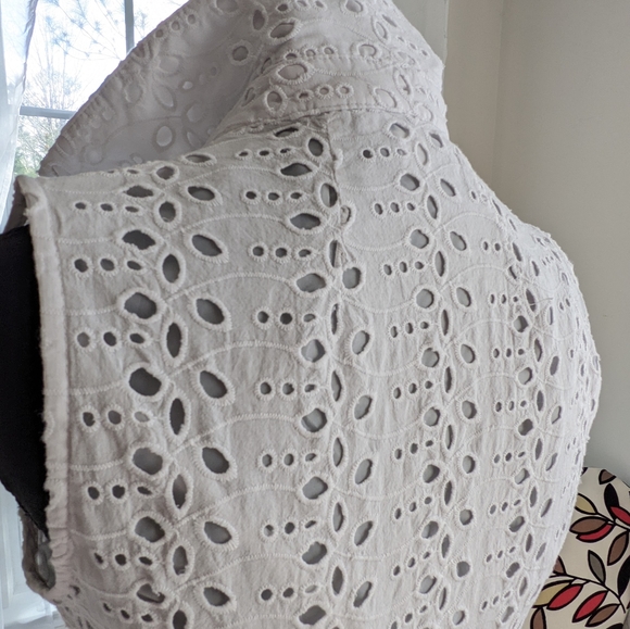 London Time White Eyelet Knee Length Dress Size S - Picture 7 of 14